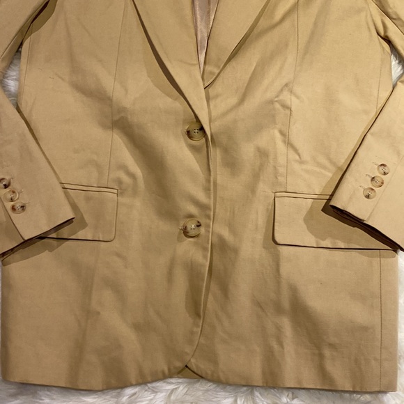 Zara Tan Beige Button Down Blazer Jacket Loose Fit Coat Women’s Size Xsmall NWT - Picture 2 of 6